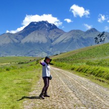 4621 meters high Imbabura seen from the way to the Parque El Condor